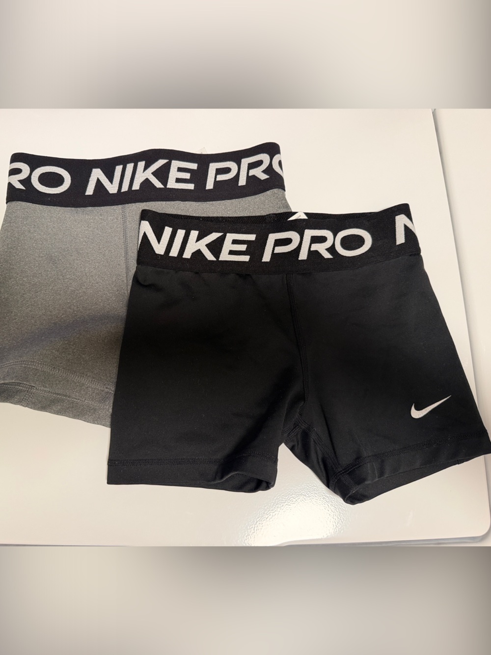 Nike Pro Kids Two-Pack Training Shorts in Black & Gray